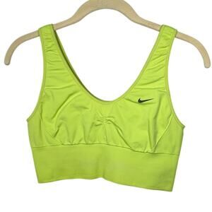 Nike Lime Green Sports Bra Women's Large Athletic Workout Running Fitness